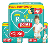 KIT 3 EM 1 - 3 und Fralda Pampers Pants Ajuste Total Max 86 Unidades